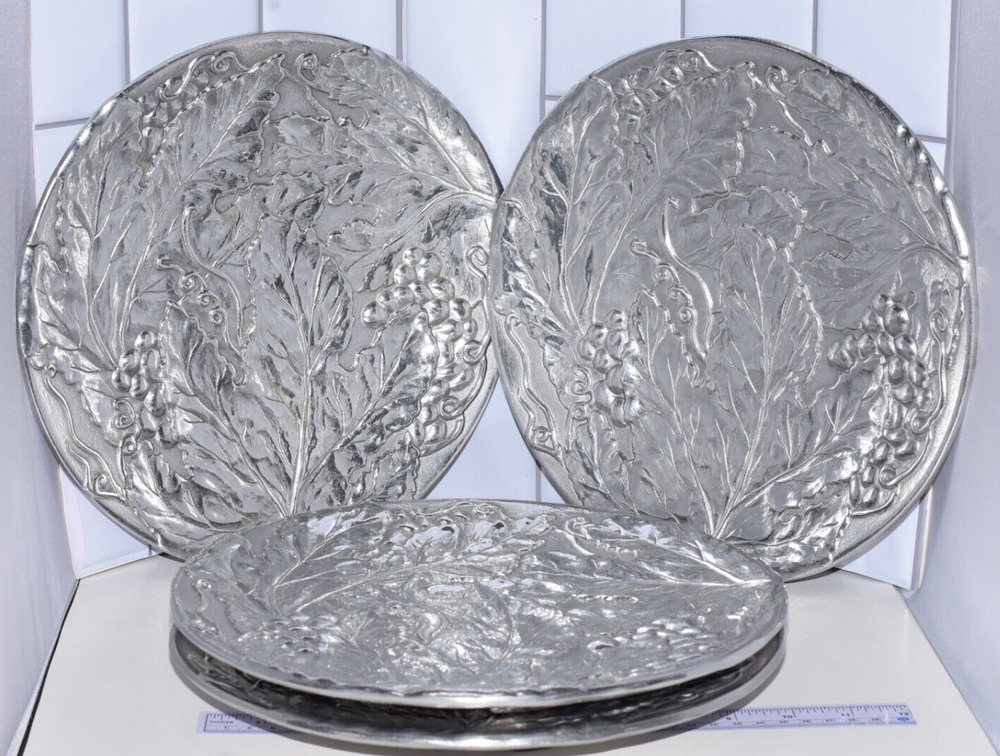 Wilton Armetale Holloware Pewter GARDEN PATH Serving Plates 11" #353784 NWT